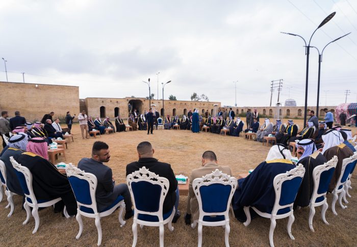 بيان شيوخ عشائر بغداد وحزامها بعد انتهاء اجتماعهم في مبنى خان ضاري بقضاء أبو غريب